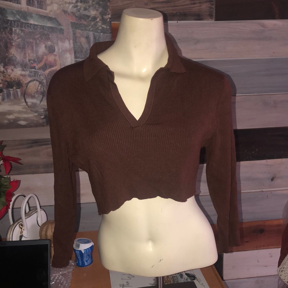 Cropped brown top - xlarge